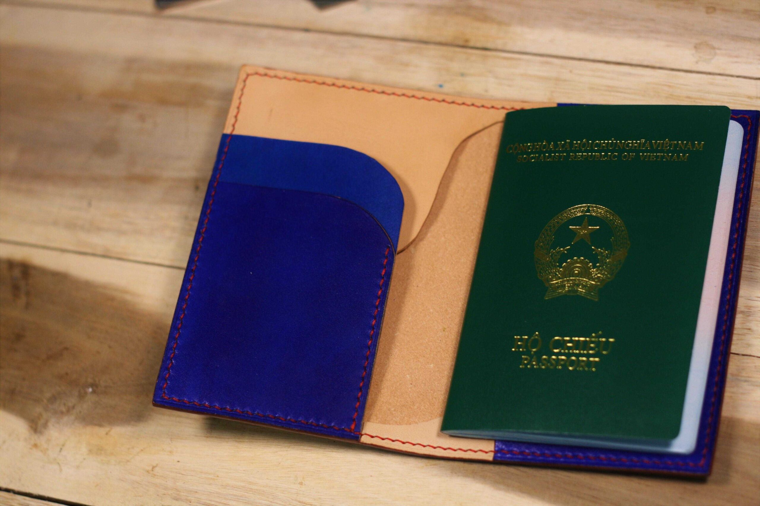 Yellow Passport holder, Vegetable tanned Leather Passport Cover, Passport  wallet PC005