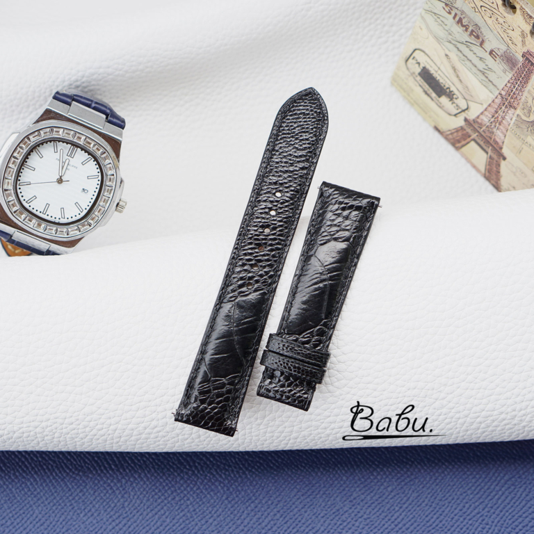 handmade ostrich leather watch strap with quick release spring bars (4)