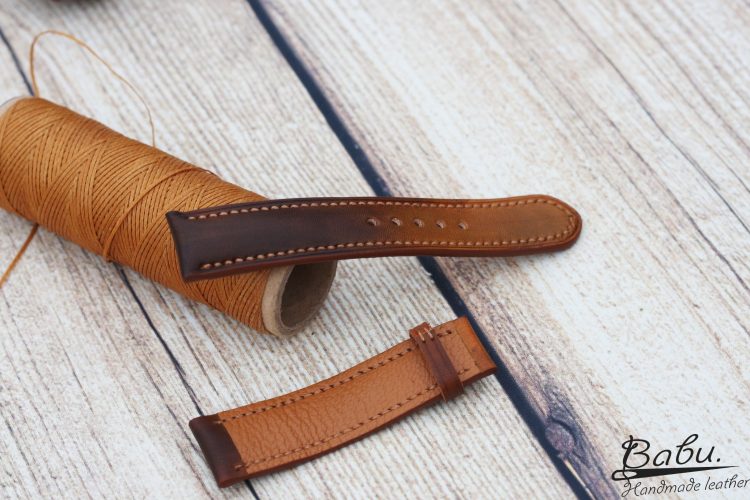 Brown Vegetable tanned Leather Watch Band, Premium Cow leather watch ...