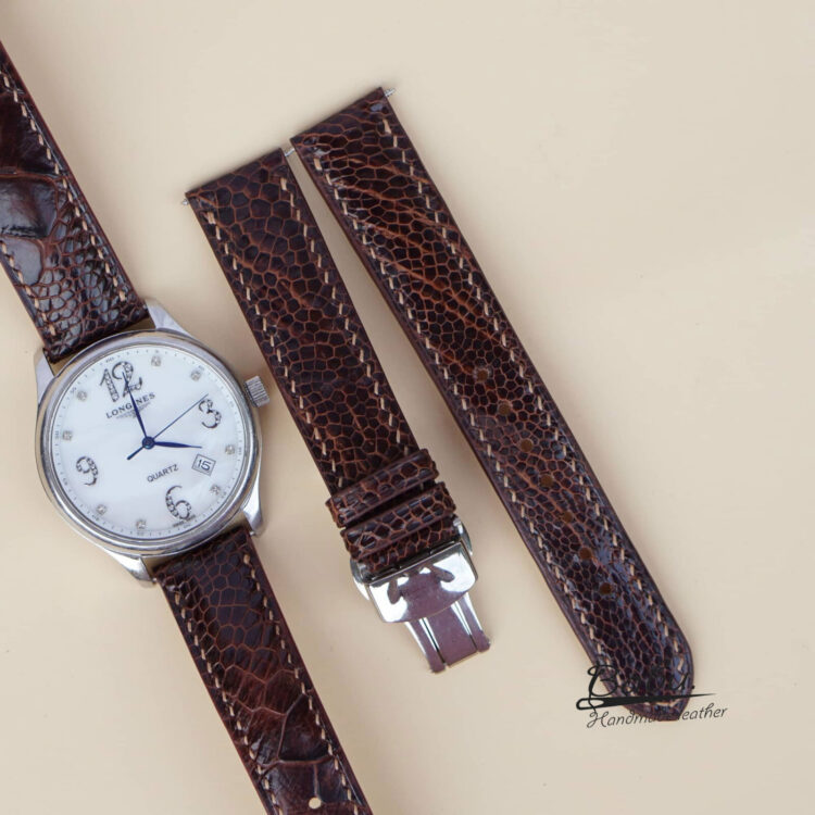 Rockford Light Brown Tan Handcrafted Ostrich Leather Watch Strap - Bas and  Lokes