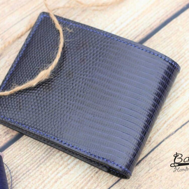 Python Credit Card Holder, Black Python leather card holder MWL278