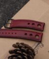 Dark Red Vegetable tanned Leather strap, Rally leather watch band SW065