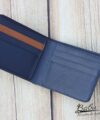 Navy Blue Alran Sully Leather Wallet, Custom leather Bifold Wallet WL050