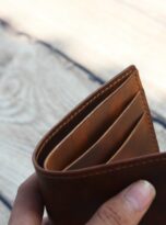 dark brown veg-tan leather wallet (3)