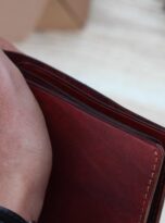 dark red veg-tan leather wallets (1)