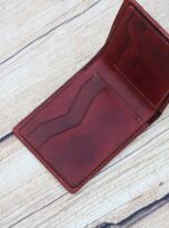 dark red veg-tan leather wallets (3)