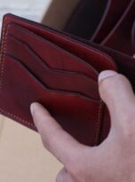 dark red veg-tan leather wallets (6)
