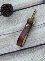 vegetable tanned leather keychain (2)