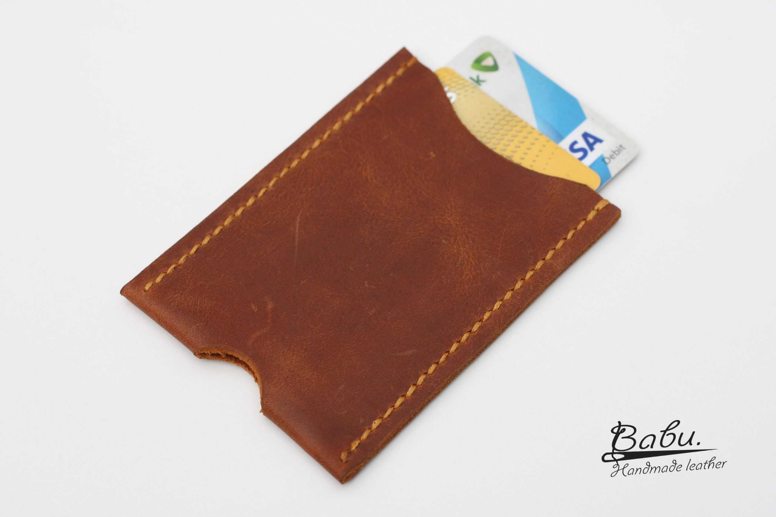 Handmade EPI Leather Credit Card Wallet. Dark Green Leather Card Holder. Calf Leather Credit Card Sleeve. Minimalist Leather Card Wallet