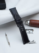 Black cow leather watch strap for Panerai (1)