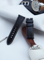 Black cow leather watch strap for Panerai (2)