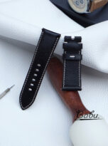 Black cow leather watch strap for Panerai (3)