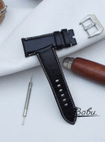 Black cow leather watch strap for Panerai (5)