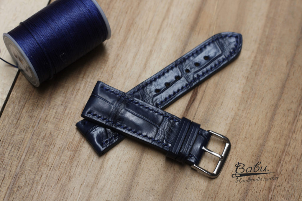 Dark Blue Alligator leather watch strap
