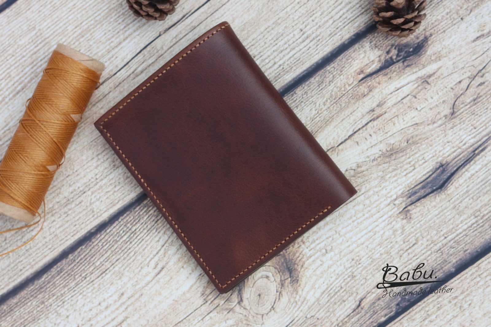 Anniversary Gift Leather Wallet Customized Trifold Wallet Monogram Wallet, Real Leather Wallet, Pull-Up Leather, Wolf Card Wallet