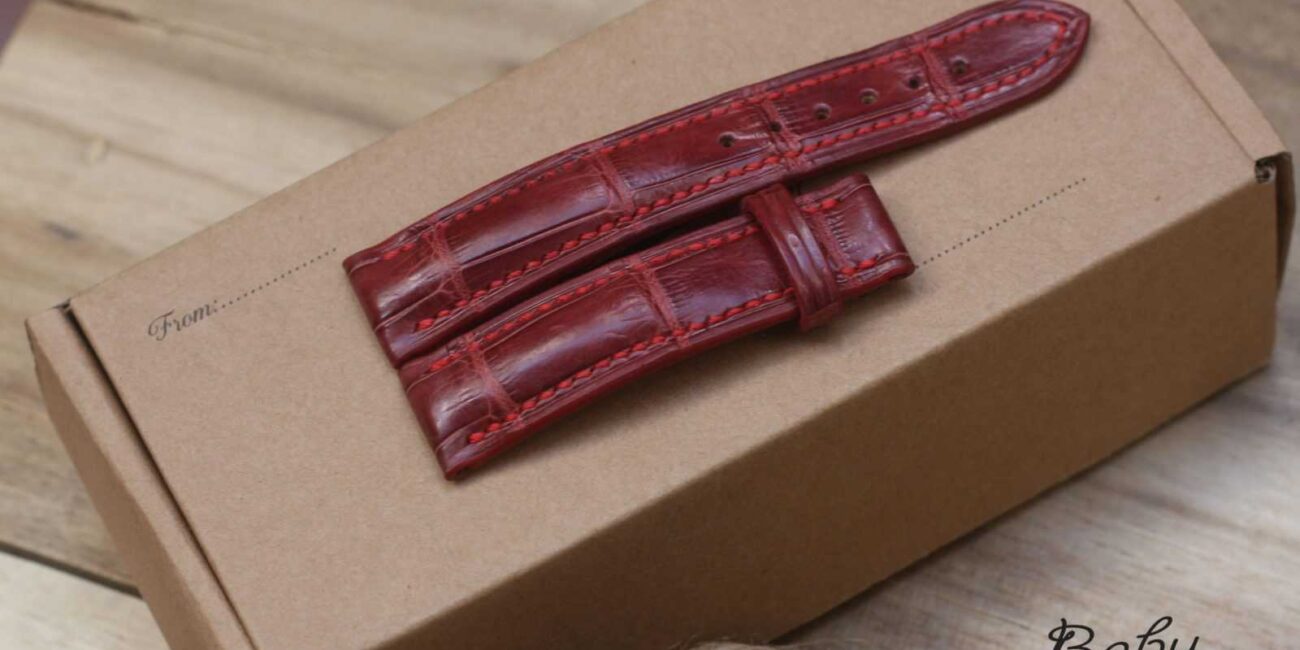 Brown Glossy Alligator Belt Strap 1