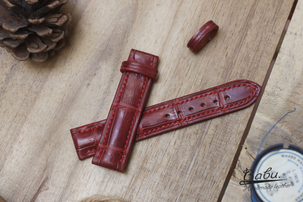 Alligator leather watch clearance strap