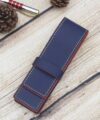 Handmade Epsom Leather Pen Pouch, Navy Blue Leather Pen Holder PSC003