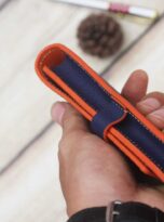 Navy epsom leather pen case (8)