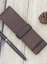 dark brown cow leather pen case (12)