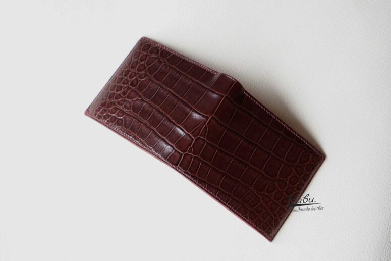 Handmade Brown Alligator leather wallet