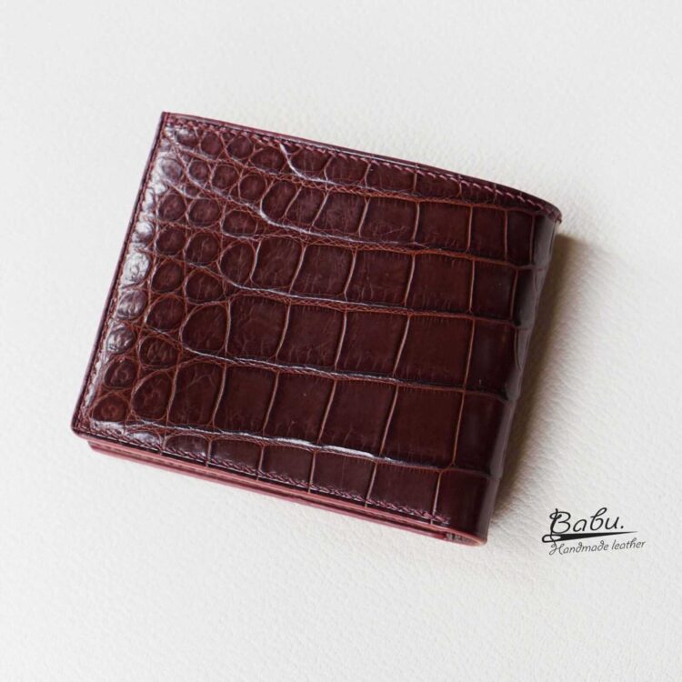 Handmade Brown Alligator leather wallet