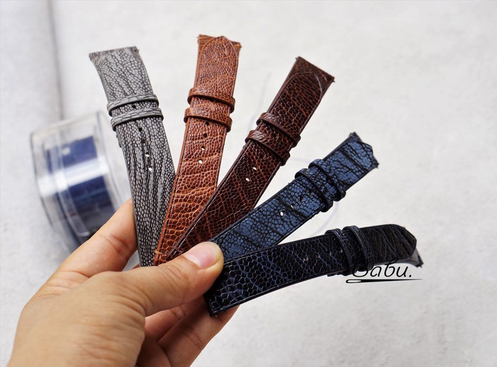 Hancrafted ostrich leg leather watch bands