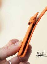 omega deville leather strap watch with orange band 11