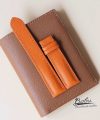 Premium Epsom Calf Leather band in Orange, Calf leather watch strap SW089