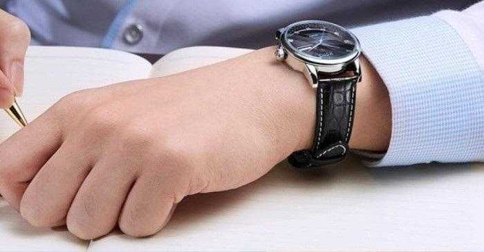 Black alligator watch strap for men