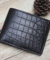 Premium Black Alligator Wallet, Full Grain Alligator Leather Wallet WL068