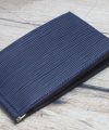 Handmade Epi money clip, Premium Navy Blue leather money clip wallet WL066