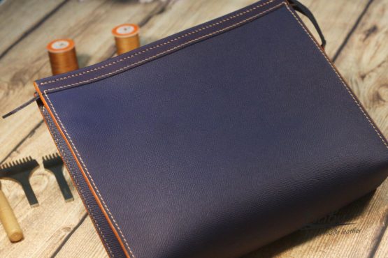 navy blue leather clutch