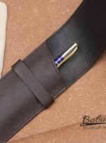 Dark brown Epsom Pen Case – Tui but da bo Epson nau dam (1)