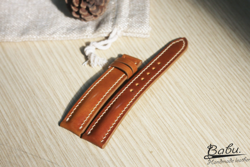 Brown shell cordovan leather watch bands