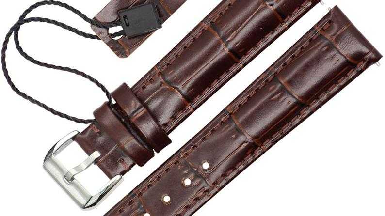 Embossed leather watch strap