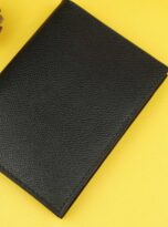 Black Epsom leather passport cover