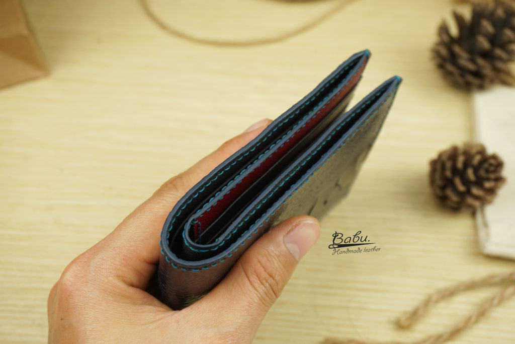 Navy Blue Ostrich Leg Leather Wallet, Handcrafted Ostrich Navy Blue Ostrich Leg Leather Wallet, Handcrafted Ostrich