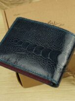 Vi da da dieu xanh Navy Blue Ostrich Leg Leather Wallet 5