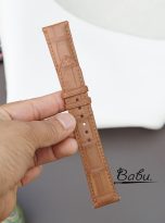 golden brown alligator leather watch band with quick release spring bars (6)