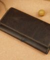 Tuscany Vintage leather long wallet, Premium Cow leather wallet WL086