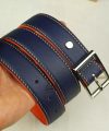 Handmade Navy Blue Epsom Leather Belt, Custom made leather belts LB045