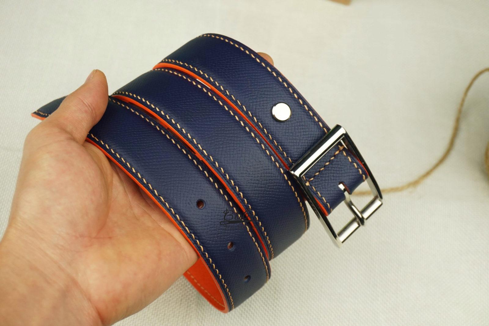 Handmade Navy Blue Epsom Leather Belt LB060