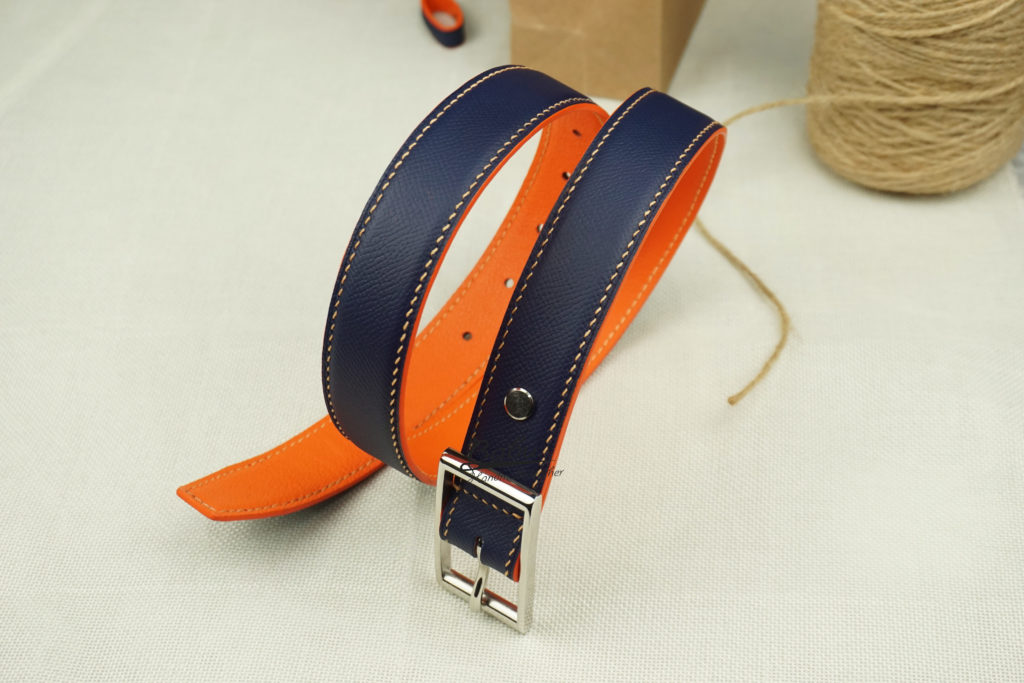 Handmade Navy Blue Epsom Leather Belt, Custom made leather belts LB045 ...