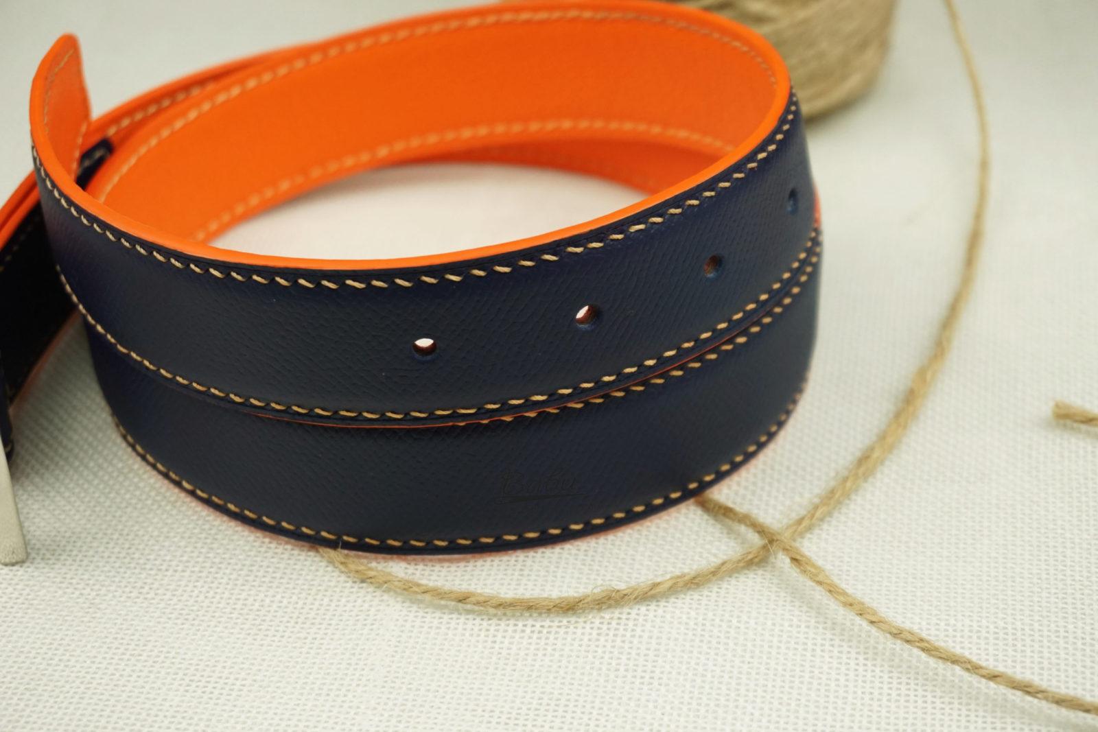 Handmade Navy Blue Epsom Leather Belt LB060