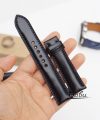Premium Shell Cordovan watch band, Quick release leather strap in black SW151