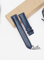 Shinki Hikaku Shell Cordovan leather watch strap in dark blue (5)