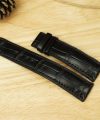 Matte Black Alligator Watch Strap, Top Quality Alligator Leather Watch Band SW152