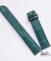 Malachite Green Alligator Leather Watch Strap, Handmade leather watch band SW149
