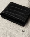 Handmade Black Alligator Wallet, Full Grain Alligator Leather Wallet WL170